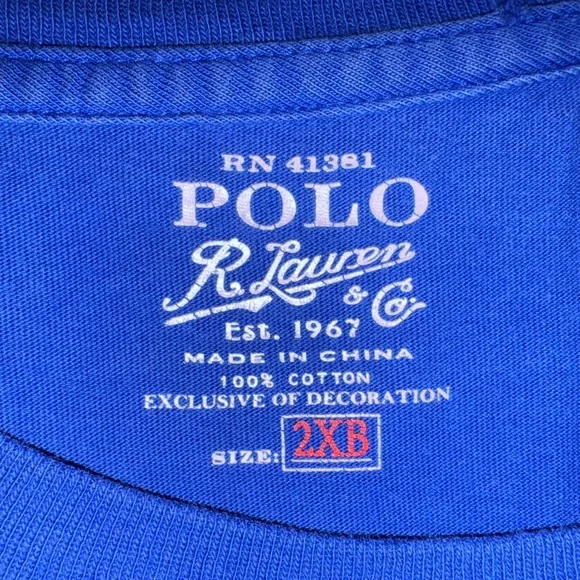 Polo by Ralph Lauren Men's Blue Short Sleeve T-Shirt Size XXL - Picture 12 of 12